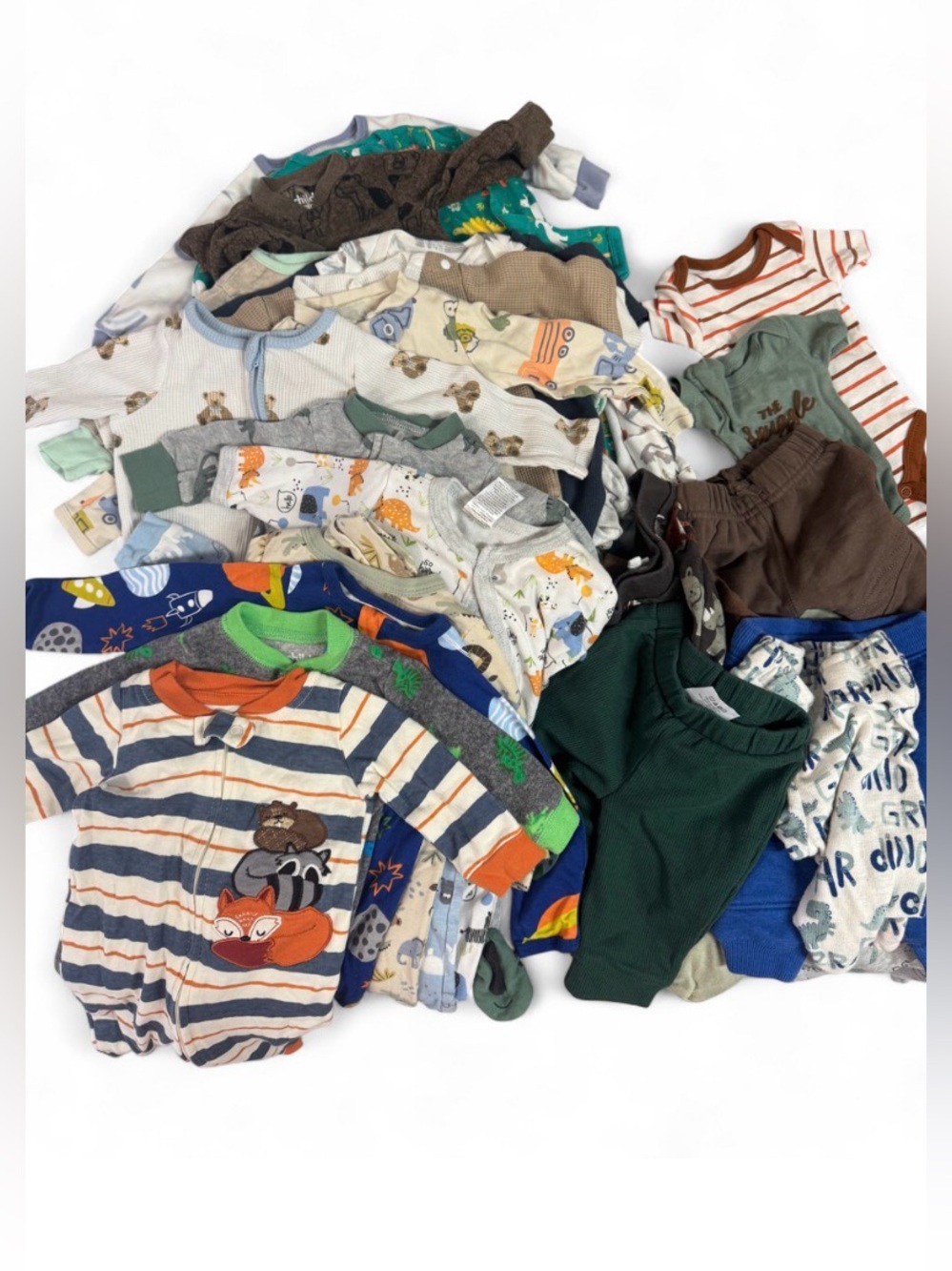 Carter's Mixed Kids One-Piece Bundle in Green, Blue, Brown, White and Orange